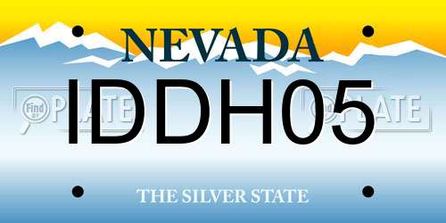 IDDH05 Nevada License Plate