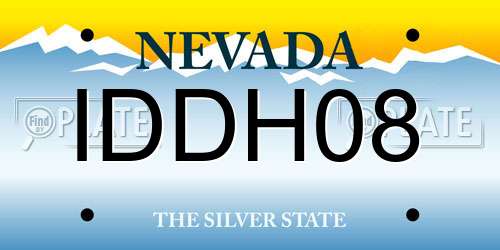 IDDH08 Nevada License Plate