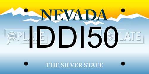 IDDI50 Nevada License Plate