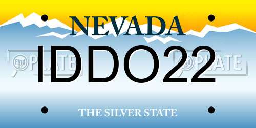 IDDO22 Nevada License Plate