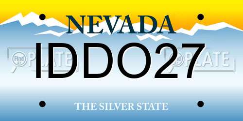 IDDO27 Nevada License Plate