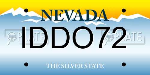 IDDO72 Nevada License Plate
