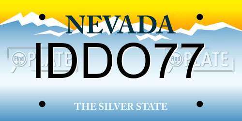 IDDO77 Nevada License Plate