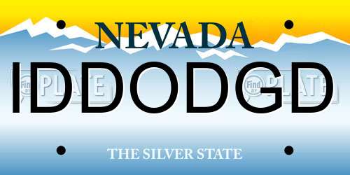 IDDODGD Nevada License Plate