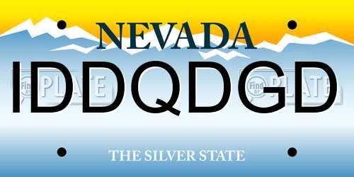 IDDQDGD Nevada License Plate