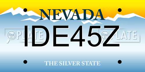 IDE45Z Nevada License Plate