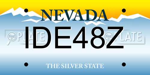 IDE48Z Nevada License Plate