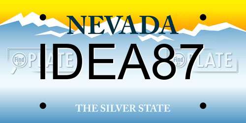 IDEA87 Nevada License Plate