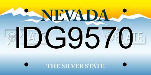 IDG9570 Nevada License Plate