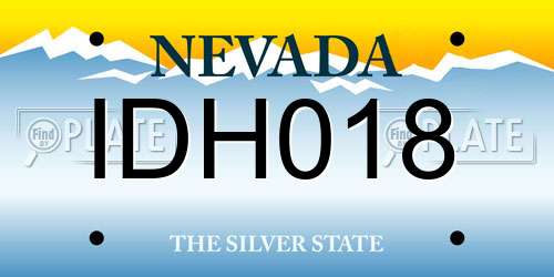 IDH018 Nevada License Plate