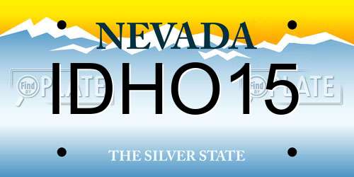 IDHO15 Nevada License Plate