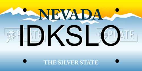 IDKSLO Nevada License Plate