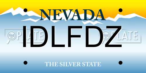 IDLFDZ Nevada License Plate