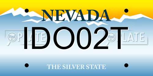 IDO02T Nevada License Plate