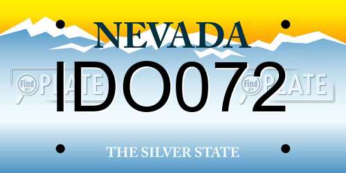 IDO072 Nevada License Plate