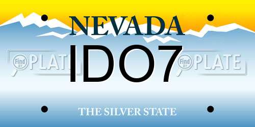 IDO7 Nevada License Plate