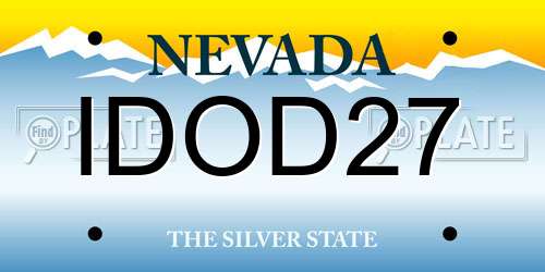 IDOD27 Nevada License Plate