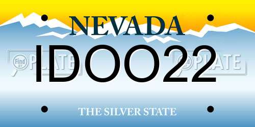 IDOO22 Nevada License Plate
