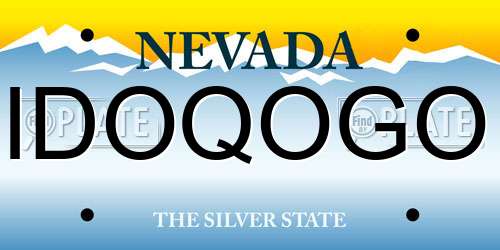 IDOQOGO Nevada License Plate