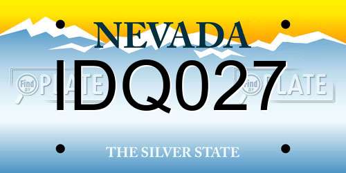 IDQ027 Nevada License Plate