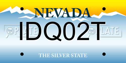 IDQ02T Nevada License Plate