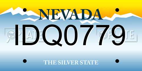 IDQ0779 Nevada License Plate