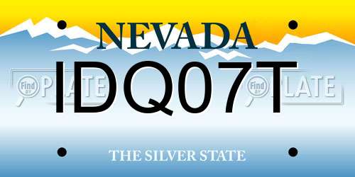 IDQ07T Nevada License Plate
