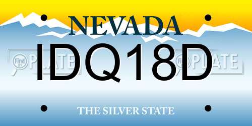 IDQ18D Nevada License Plate