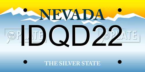 IDQD22 Nevada License Plate