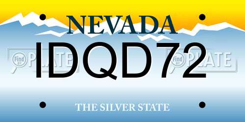 IDQD72 Nevada License Plate