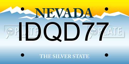 IDQD77 Nevada License Plate