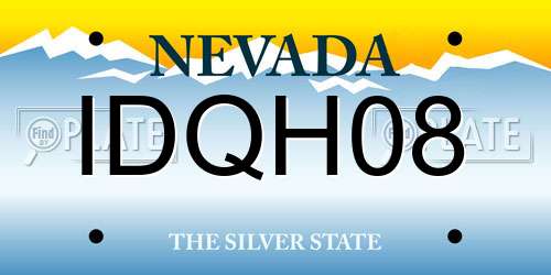 IDQH08 Nevada License Plate