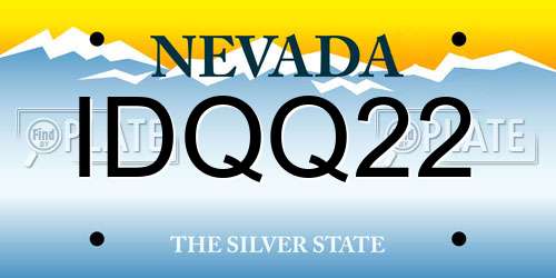 IDQQ22 Nevada License Plate