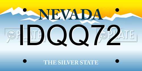IDQQ72 Nevada License Plate