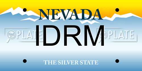 IDRM Nevada License Plate