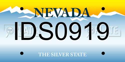IDS0919 Nevada License Plate