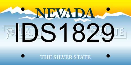 IDS1829 Nevada License Plate
