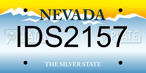 IDS2157 Nevada License Plate