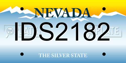 IDS2182 Nevada License Plate
