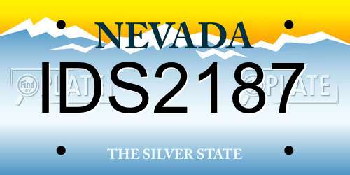 IDS2187 Nevada License Plate
