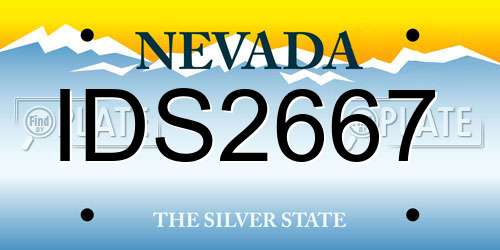 IDS2667 Nevada License Plate