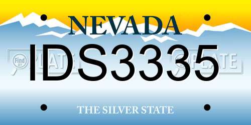 IDS3335 Nevada License Plate