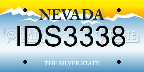 IDS3338 Nevada License Plate