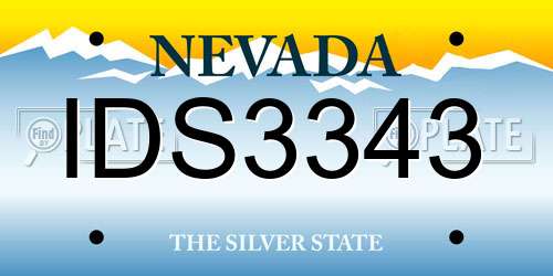 IDS3343 Nevada License Plate
