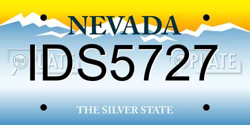 IDS5727 Nevada License Plate