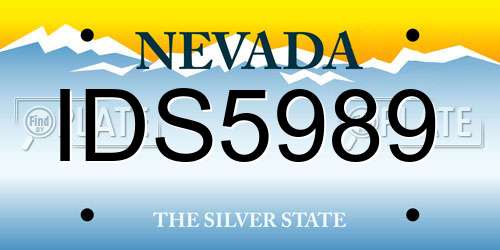IDS5989 Nevada License Plate