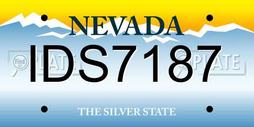 IDS7187 Nevada License Plate