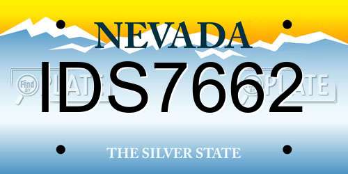 IDS7662 Nevada License Plate