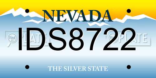 IDS8722 Nevada License Plate