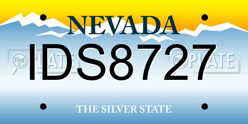 IDS8727 Nevada License Plate